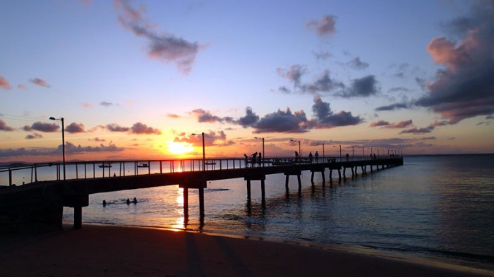 Coucher de soleil sur le ponton de Barra Grande