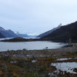 Bras NW du canal Beagle, à G l'île Gordon, à D la caleta Olla avec...