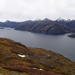 ... vue des hauteurs de l'île Hoste, le bras SW du Beagle et l'île Gordon