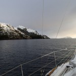 Ile et paso Darwin, le pont de L'Envol sous la neige...