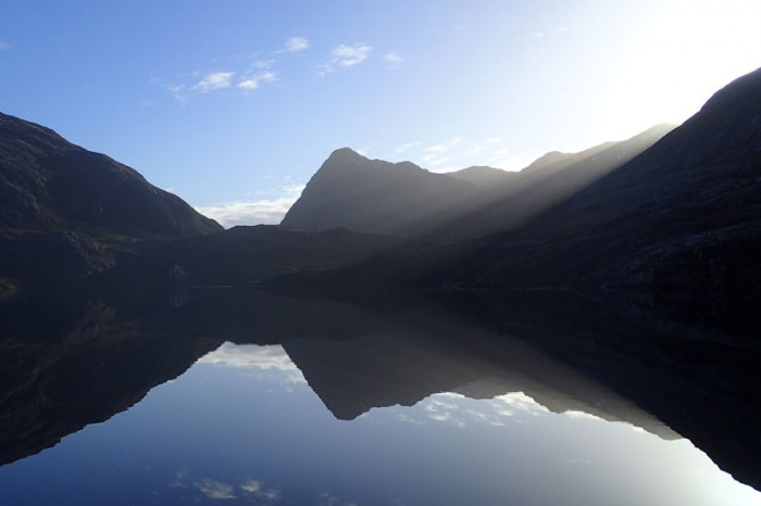 Péninsule Brecknock, seno Ocasion, en approche de la caleta Brecknock...