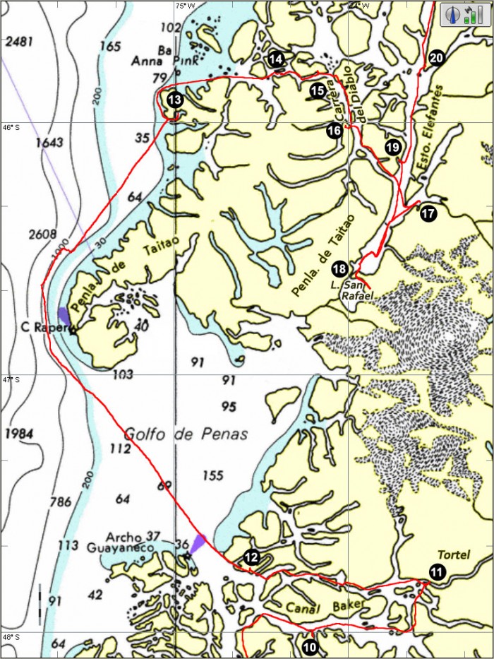 Du golfe de Penas à la bahia Anna Pink, navigation dans l’océan Pacifique