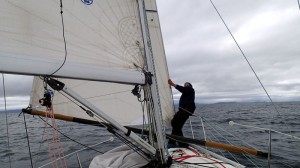 Au largue, test du tangon comme outhauler de génois