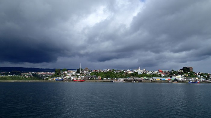 La ville de Castro sur l'île de Chiloé (côte Est)