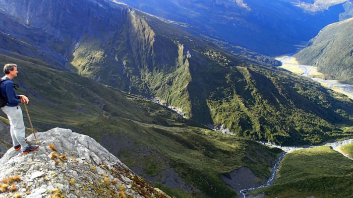 En contrebas, le début de la Matukituki River East Branch