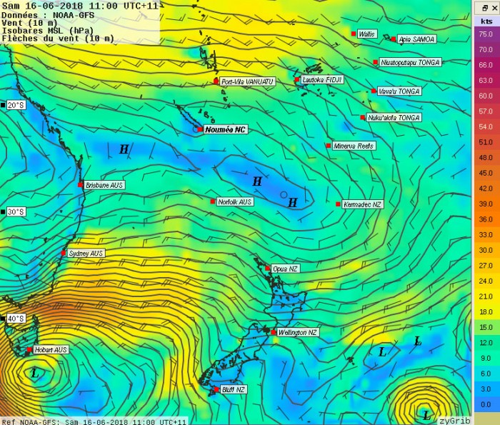 16/06, la dépression sur Hobart commence sa remontée