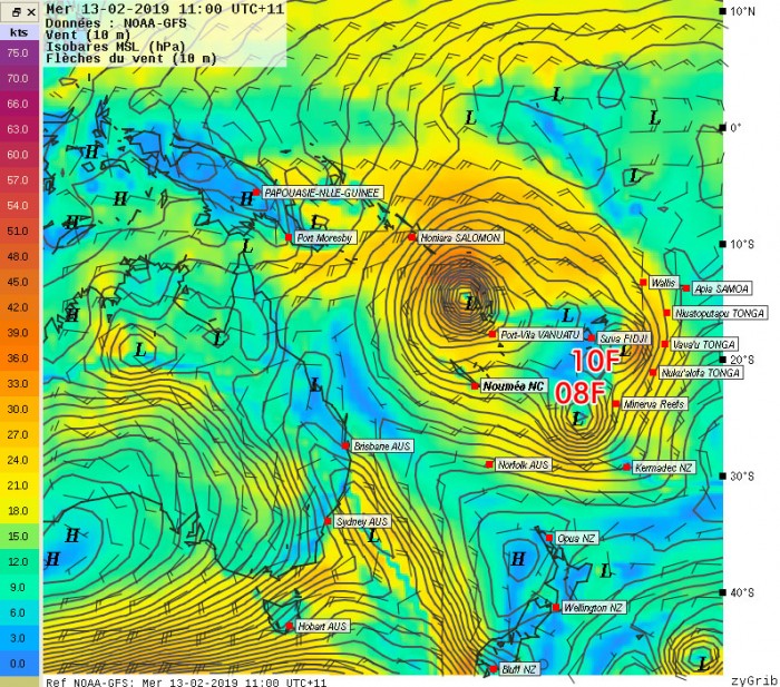 13/02, Oma stagne et se renforce, 10F sur Fidji