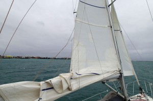 En approche du mouillage de Pigeon Island