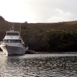 Odalisque, notre voisin de mouillage dans la paisible Schooner Cove