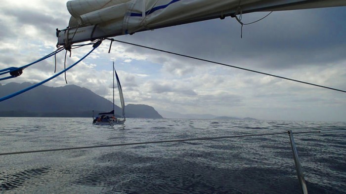 De conserve avec Talisman, le voilier de Patrick