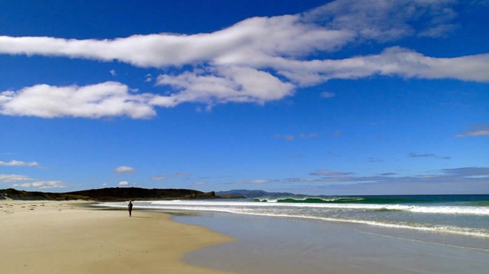 Southport Bluff, au fond South Bruny Island