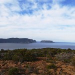 Vue du Mt Brown, le Gap entre le cap Pillar et la Tasman Island