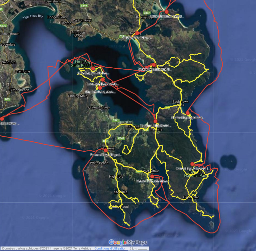 Norfolk Bay - cliquer sur l’image pour ouvrir la Google Maps