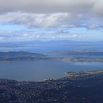 Du Mt Wellington (1270m) en regardant vers l’Est