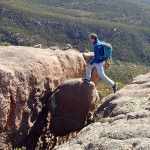 Le bloc coincé au sommet de Bear Hill (300m)