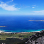 Vue à l’Ouest des Strzelecki Peaks, Fotheringate Bay, Big Green Island