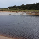 Franchissement à gué du Meringo Lagoon en crue