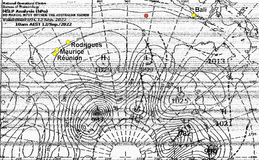J9, météofax du 12/09 à 8am (UTC+8), MSLP Analysis