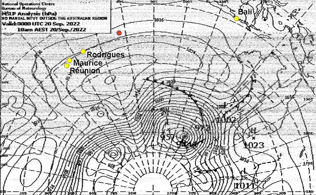 J17, météofax du 20/09 à 8am (UTC+8), MSLP Analysis