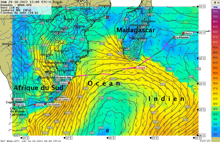 J6, 29/10 à 13:00 (UTC+4) – Une vue générale mais un peu périmée de notre second anticyclone