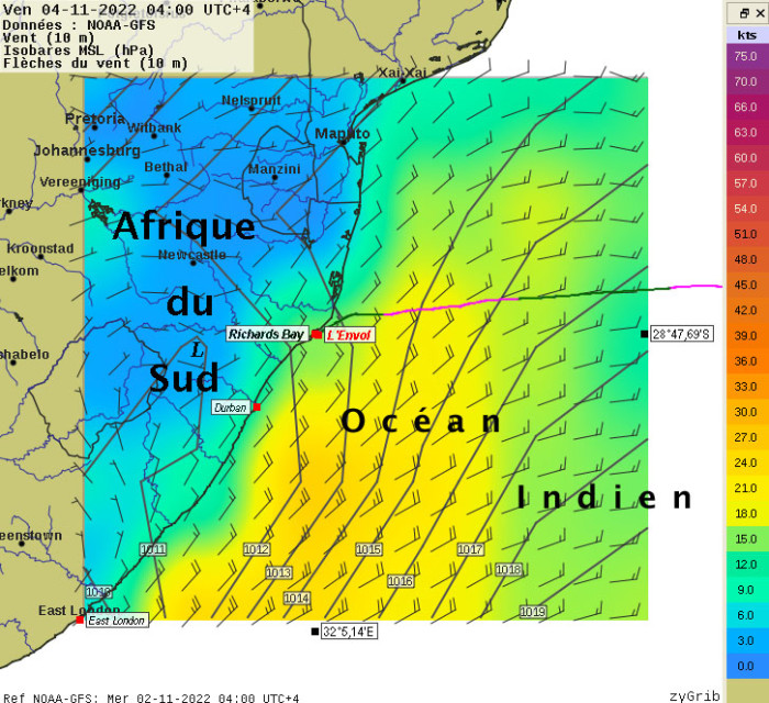 +6H, 4/11 à 04:00 – Fin du coup de vent de Nord-Est