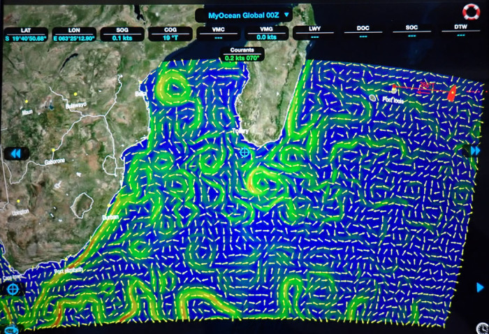 La situation générale des courants dans l’Ouest de l’océan Indien